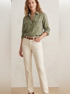 J.Crew Off-White Corduroy Bootcut Trousers Size 4R